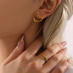 Minimal Heart Stud Earrings