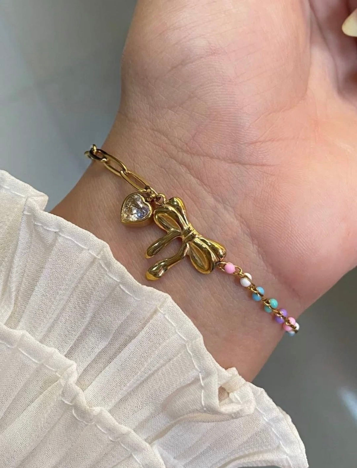 Dainty Bow Charm Bracelet