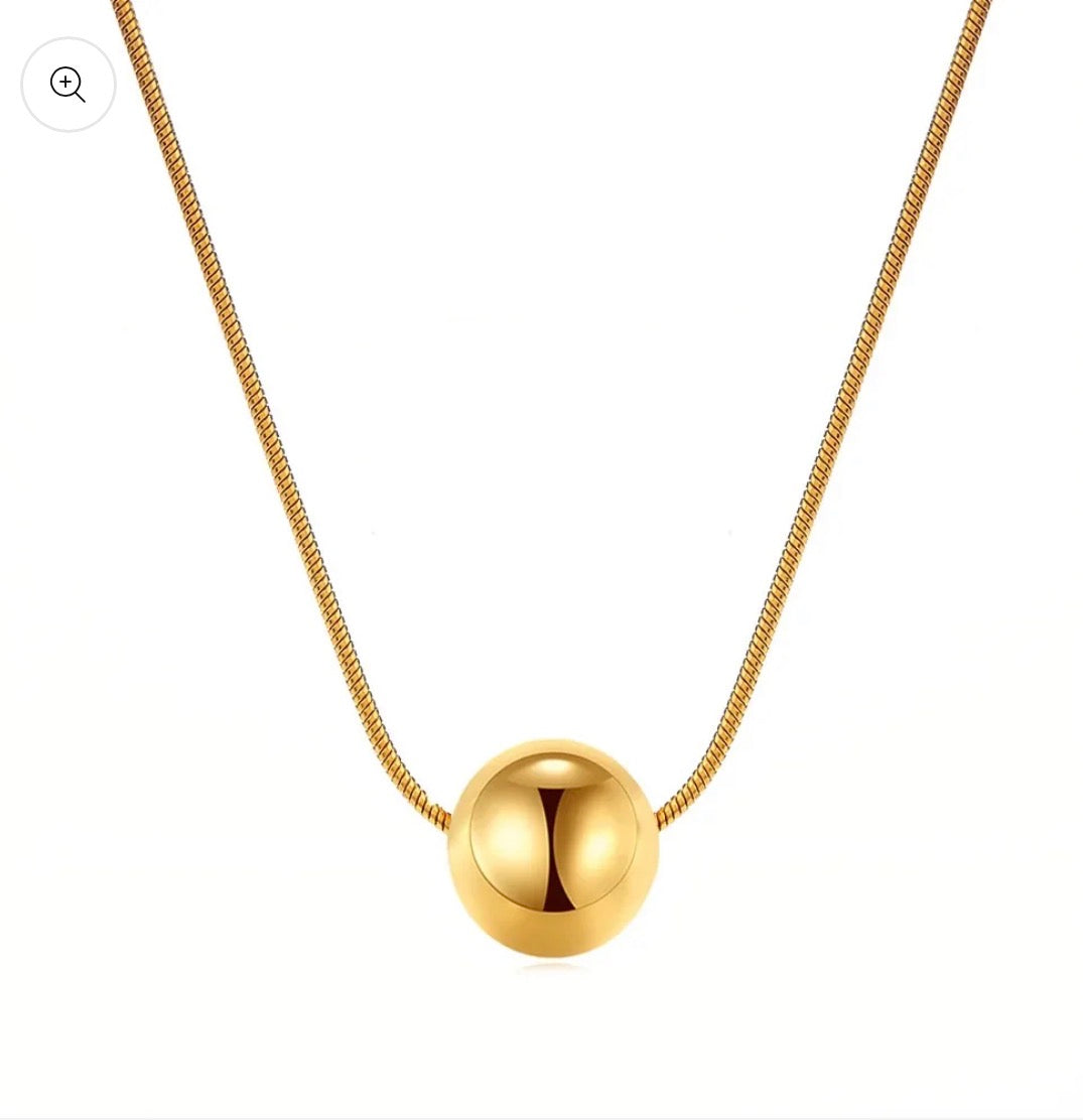 Single Ball Golden Necklace