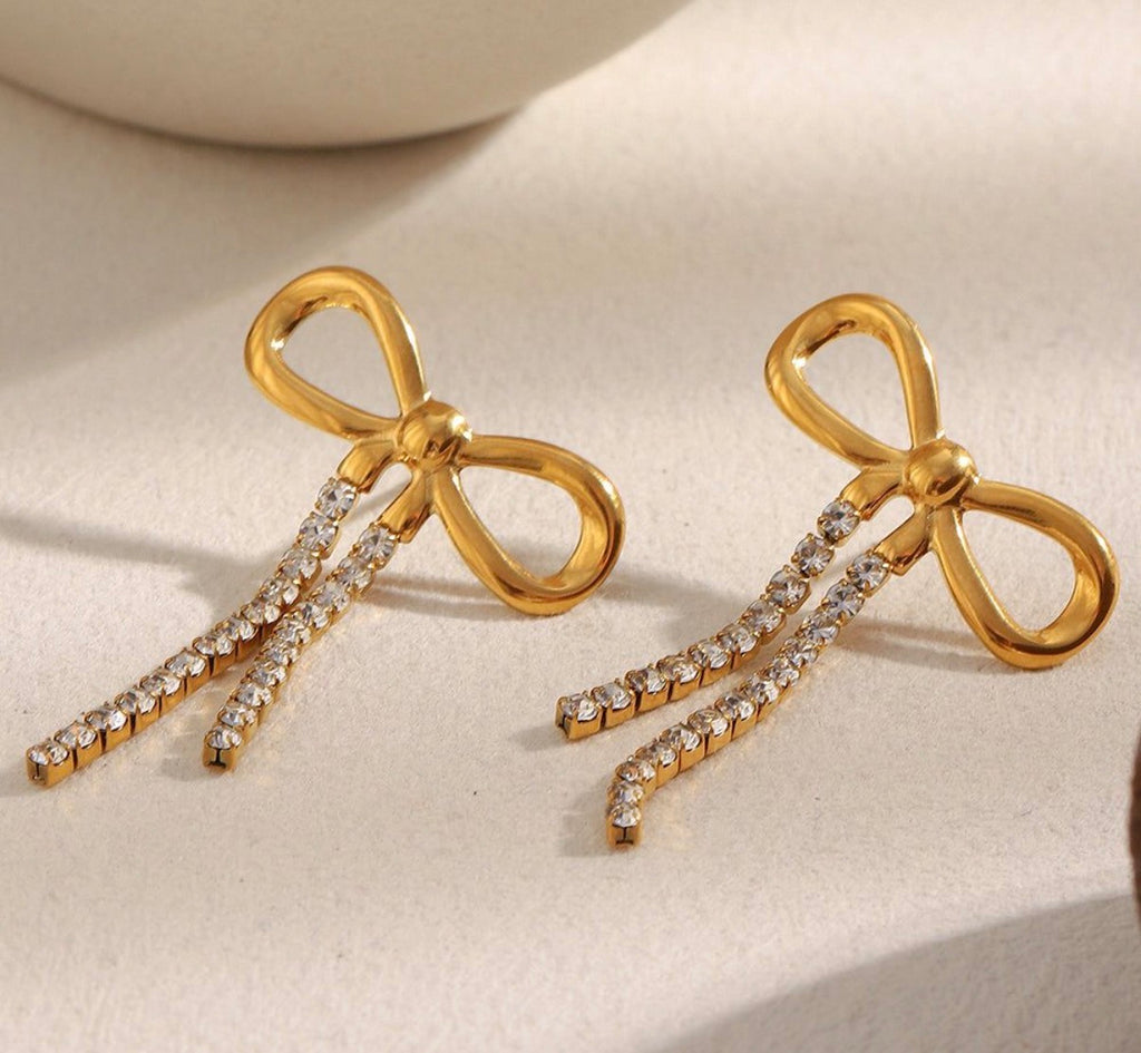 Sparkly Bow Studs