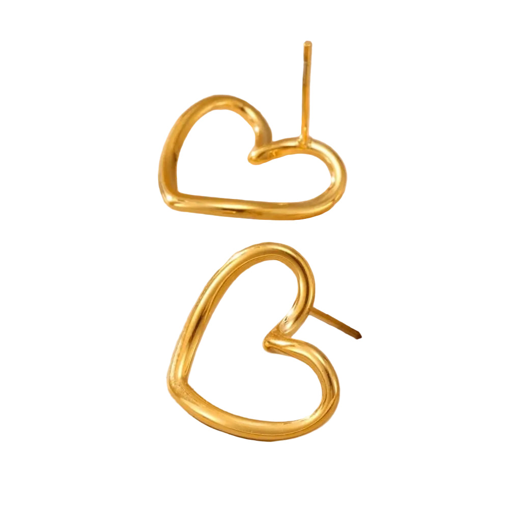 Minimal Heart Stud Earrings