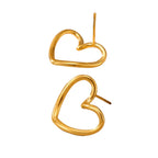 Minimal Heart Stud Earrings