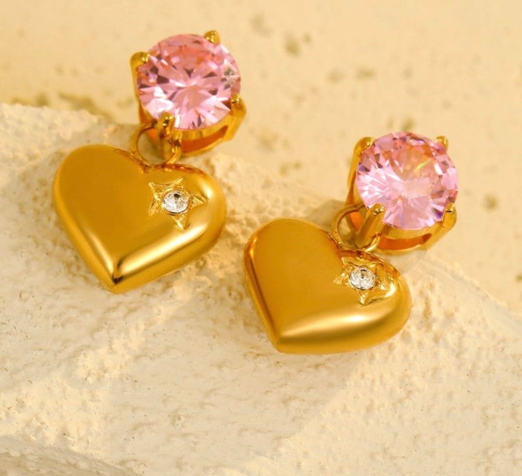 Heart Stone Studs