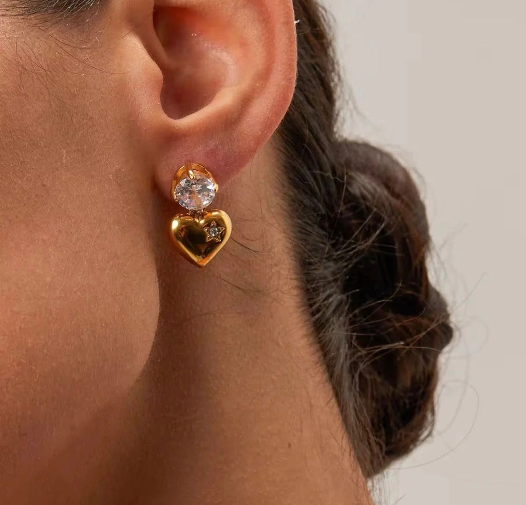 Heart Stone Studs