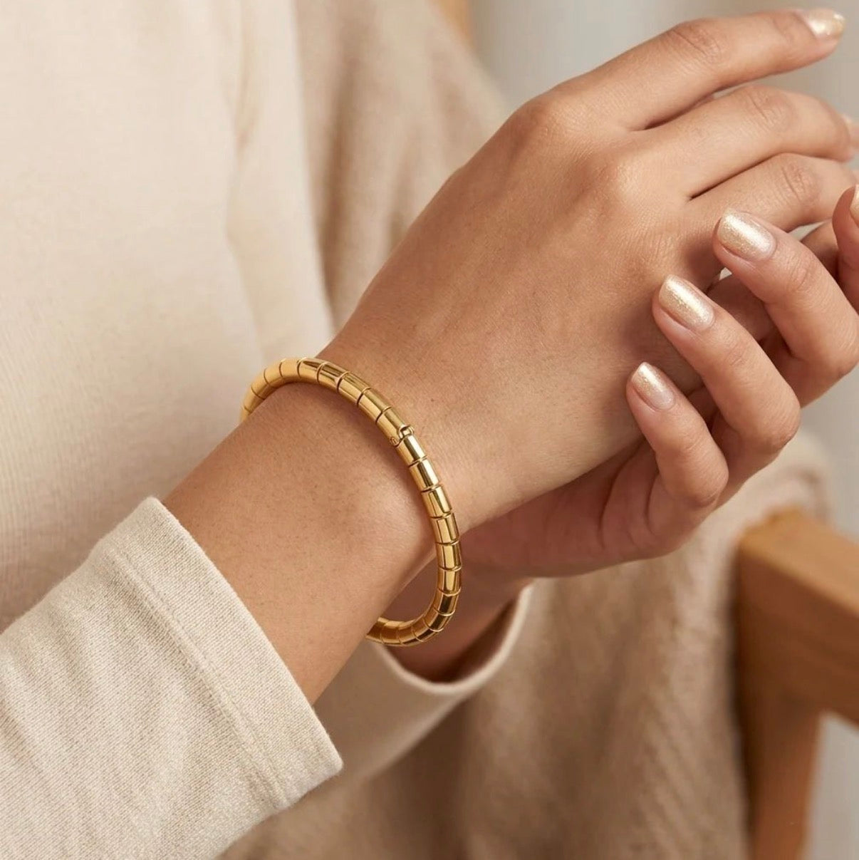 Gold Zircon Bangle