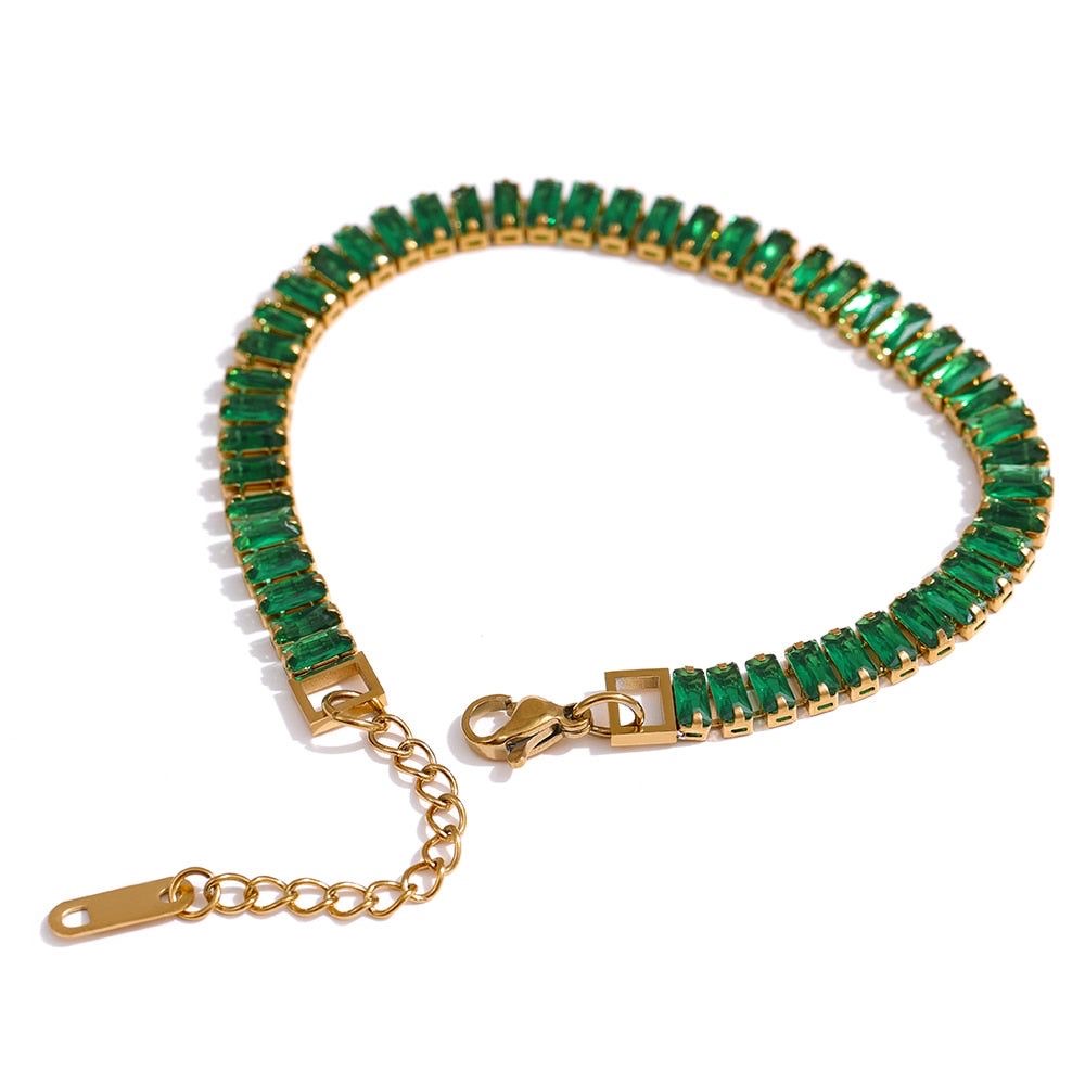 Luxury Green Crystal Tennis Bracelet